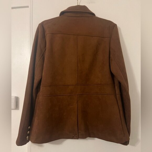 Joie Brown Blazer with Gold Buttons size L has stretch to it - Picture 4 of 9